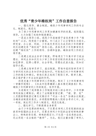优秀“青少年维权岗”工作自查报告 (12)