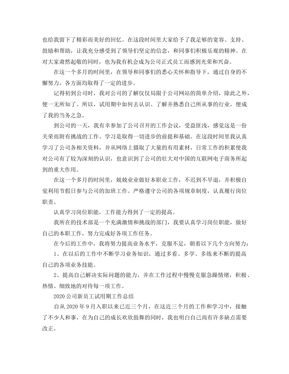 公司新员工试用期的工作总结范文 _第3页