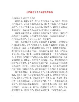 公司新员工个人年度自我总结 
