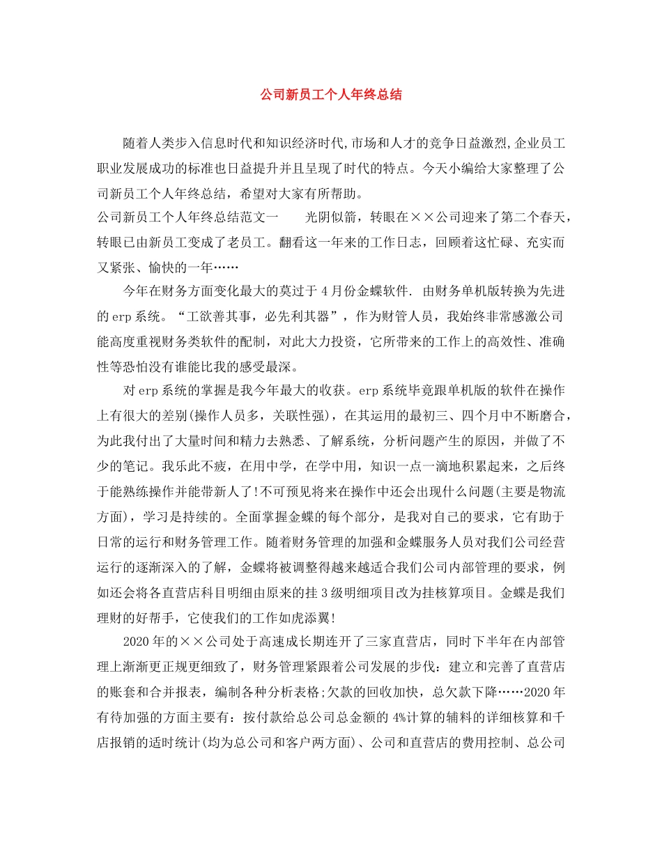 公司新员工个人年终总结 _第1页