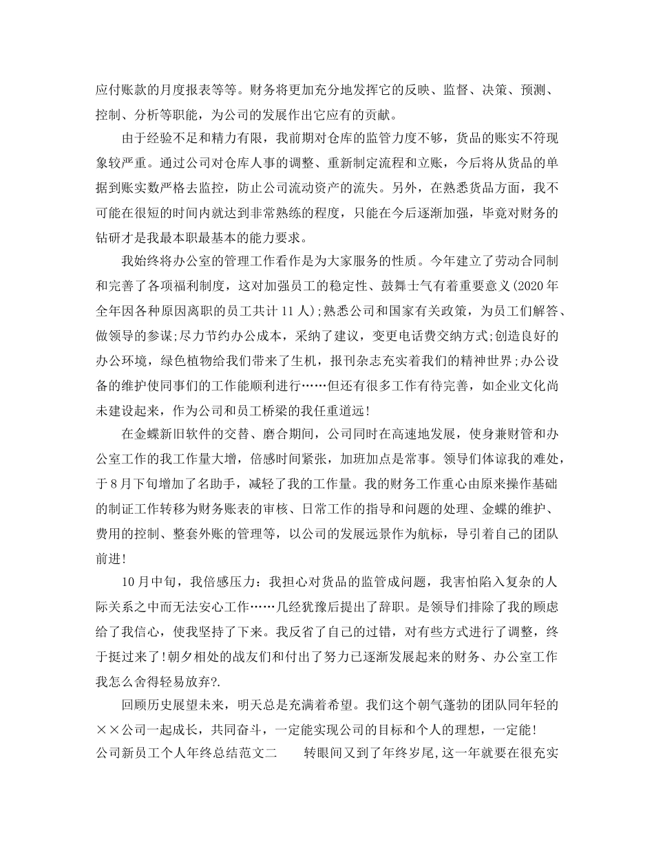 公司新员工个人年终总结 _第2页
