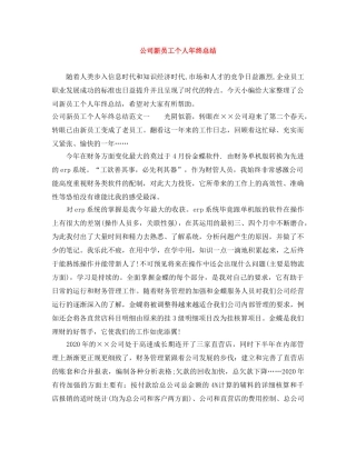 公司新员工个人年终总结 