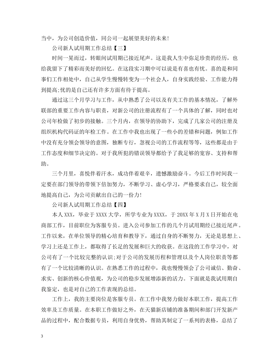 公司新人试用期工作总结 _第3页