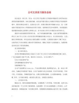 公司文员实习报告总结2 