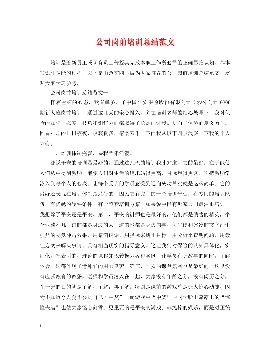 公司岗前培训总结范文 _第1页