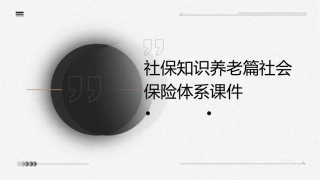 社保知识养老篇社会保险体系页课件