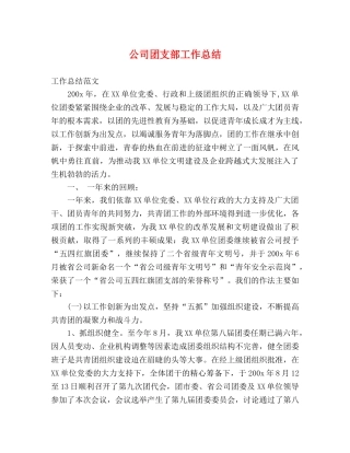 公司团支部工作总结 