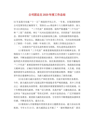 公司团总支2020年度工作总结2 