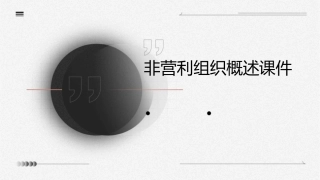 非营利组织概述课件