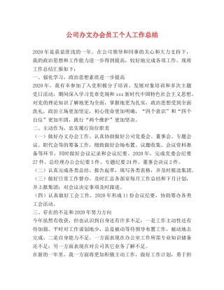 公司办文办会员工个人工作总结 