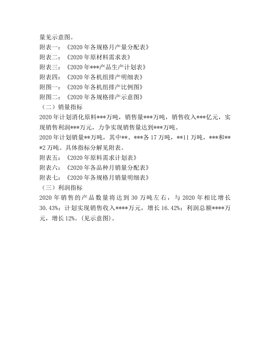 公司2020年生产经营计划实施指导书（经营计划书） _第2页