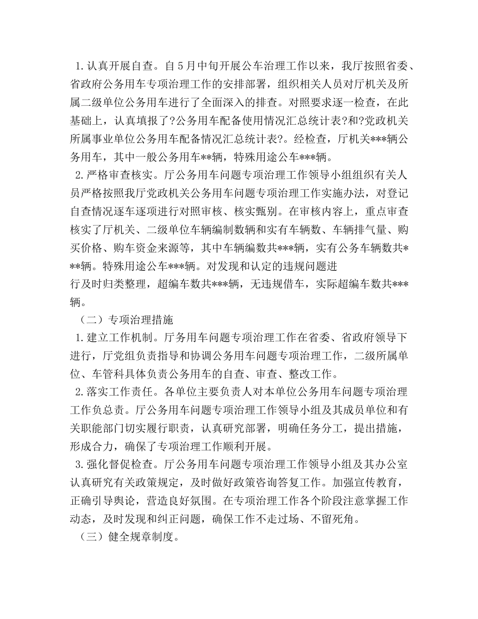 公务用车问题专项治理工作总结 _第2页