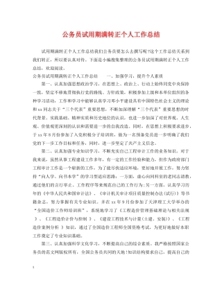 公务员试用期满转正个人工作总结 
