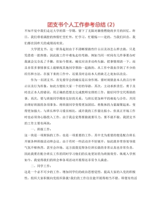 团支书个人工作参考总结2)