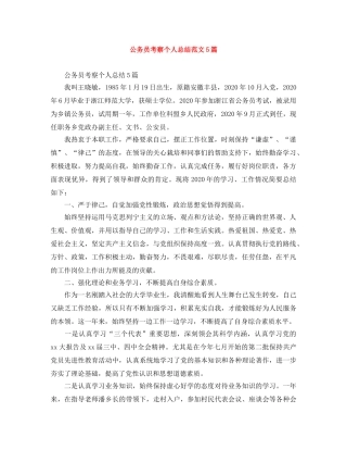 公务员考察个人总结范文5篇 