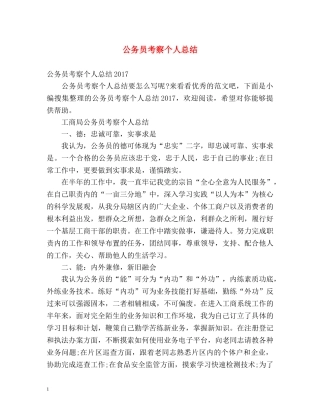 公务员考察个人总结 