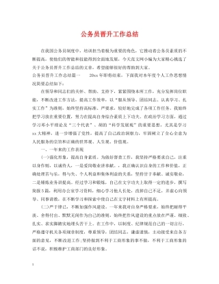 公务员晋升工作总结 