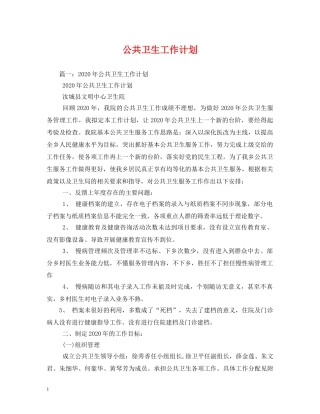 公共卫生工作计划 (2) 