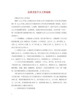 公共卫生个人工作总结2 