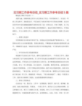 见习期工作参考总结_实习期工作参考总结5篇