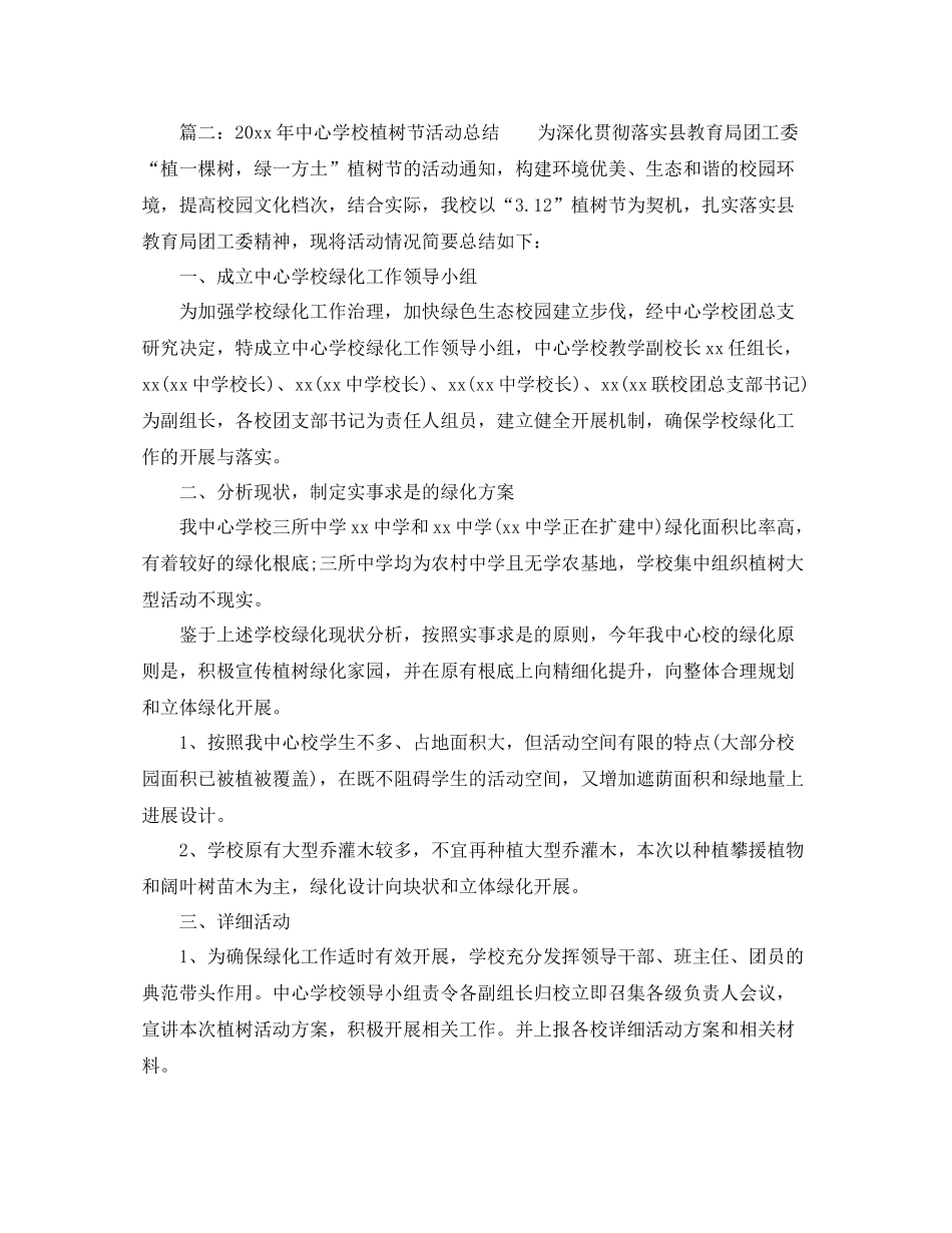 2021年工作参考总结关于小学植树节活动参考总结的范文_第2页