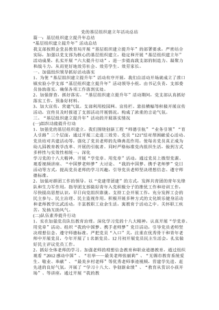 党的基层组织建设年活动总结