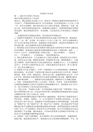 共青团工作总结