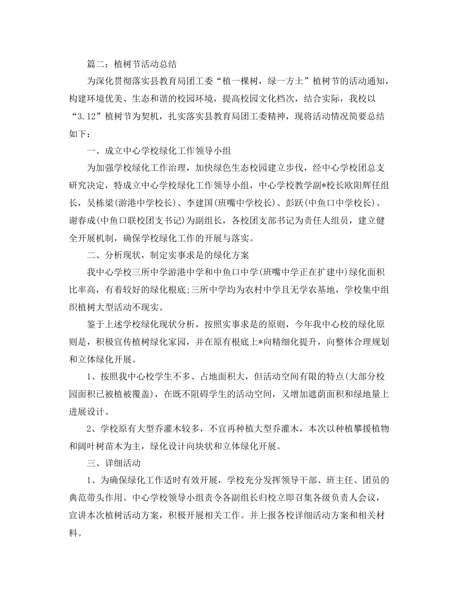 2021年工作参考总结义务植树活动参考总结_第2页