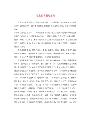 专业实习鉴定总结