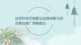 达观机构天城置业品牌战略与项目整合推广策略建议课件