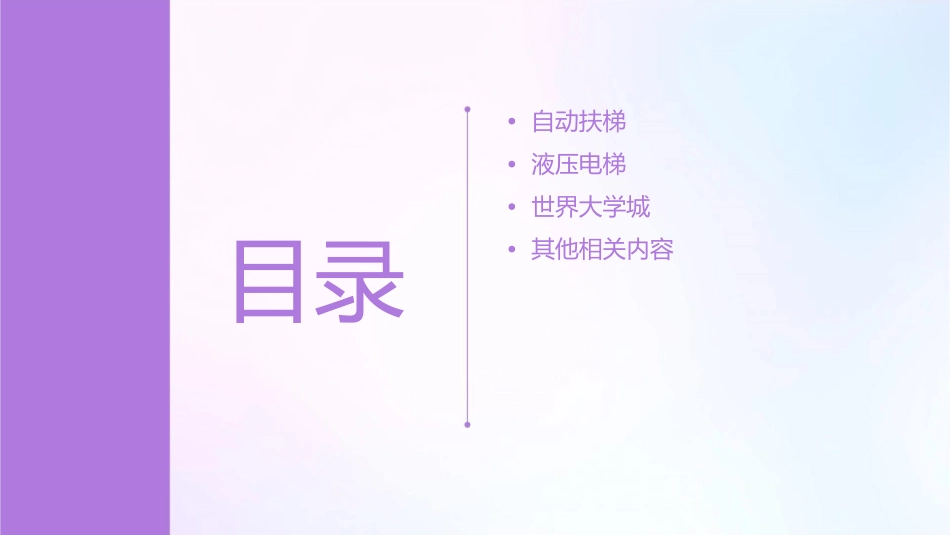 通常包括自动扶梯液压电梯世界大学城课件_第2页