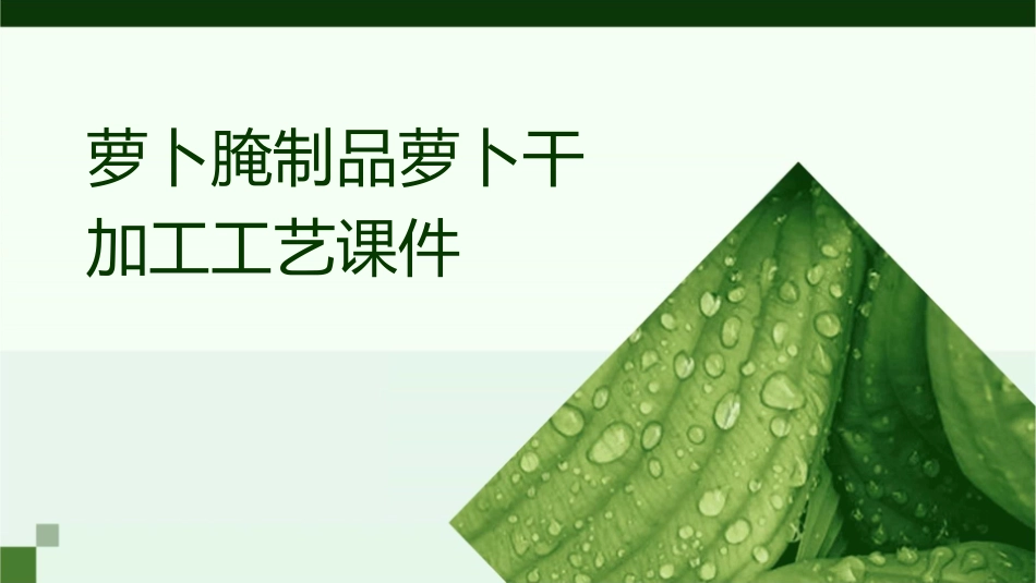 萝卜腌制品萝卜干加工工艺课件_第1页