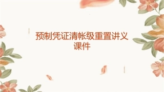 预制凭证清帐级重置讲义课件