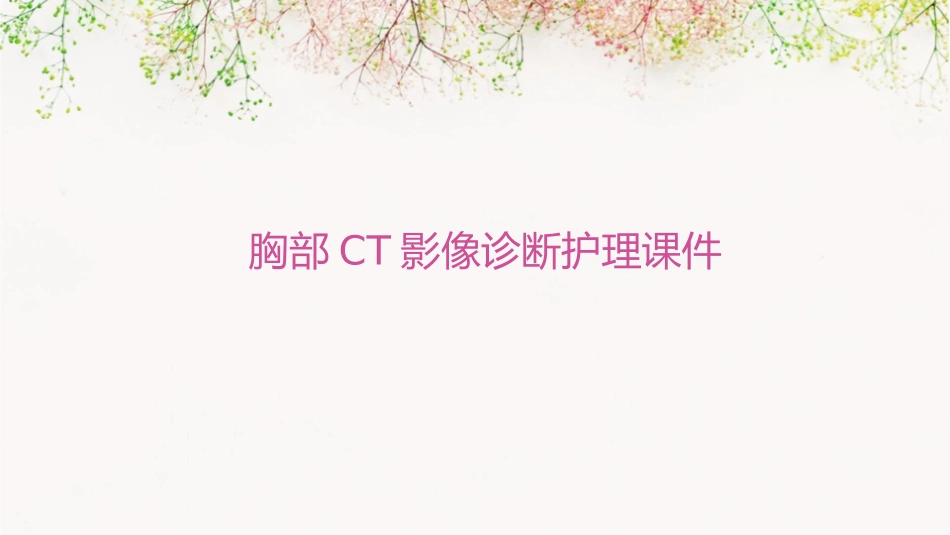胸部CT影像诊断护理课件_第1页