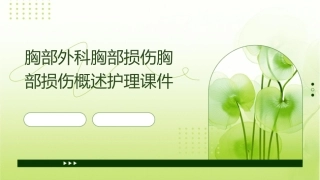 胸部外科胸部损伤胸部损伤概述护理课件