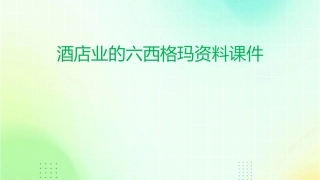 酒店业的六西格玛资料课件