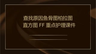 察找原因鱼骨图柏拉图直方图ff重点护理课件