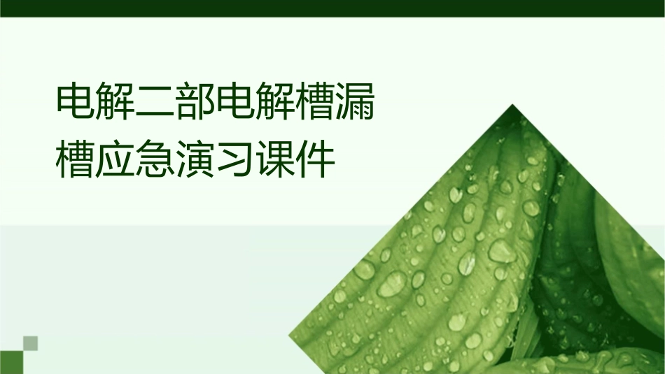电解二部电解槽漏槽应急演习课件_第1页