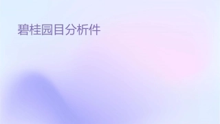 碧桂园项目分析汇总课件