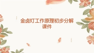 金卤灯工作原理初步分解课件
