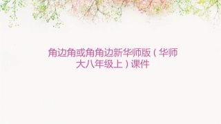 角边角或角角边新华师版(华师大八年级上)课件