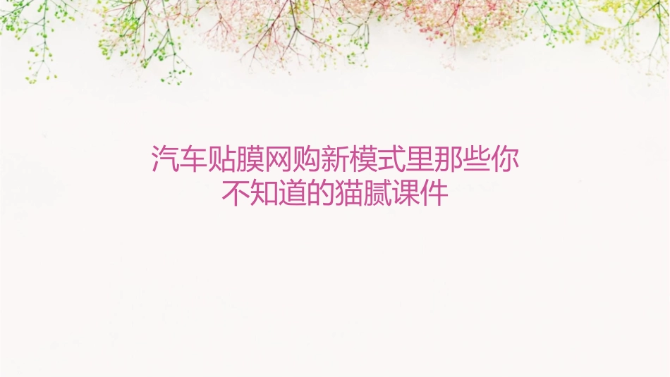 汽车贴膜网购新模式里那些你不知道的猫腻课件_第1页