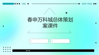 春申万科城总体策划案课件