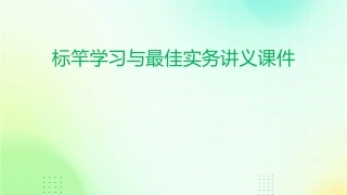 标竿学习与最佳实务讲义课件