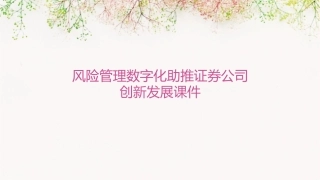 风险管理数字化助推证券公司创新发展课件