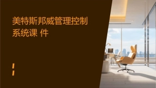 美特斯邦威管理控制系统课件