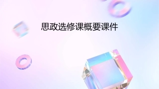 思政选修课概要课件