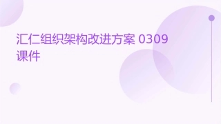 汇仁组织架构改进方hw案0309课件