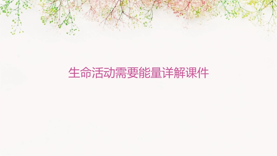 生命活动需要能量详解课件_第1页
