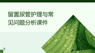 留置尿管护理与常见问题分析课件